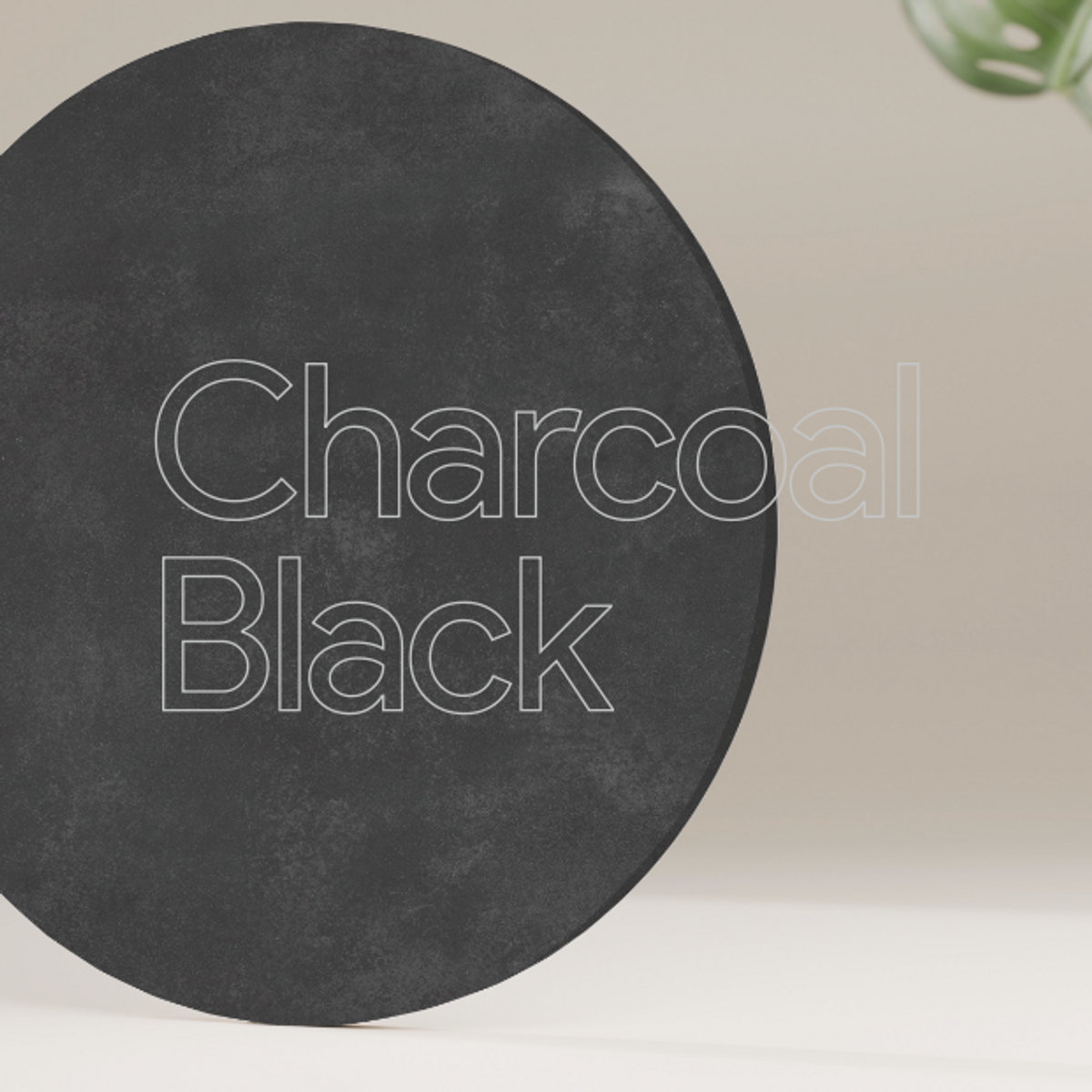 Raw Charcoal Black — Full body · concrete porcelain tile, Matt